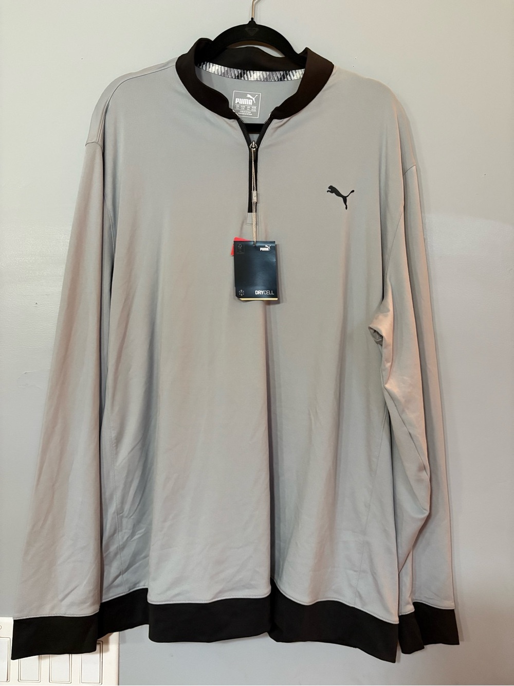 Puma Golf DRYCELL 1/4 Zip Pullover XXL Gray Black NWT